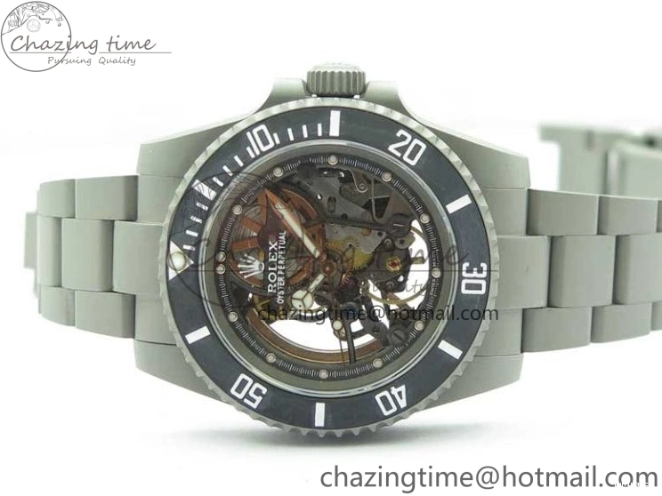 116610 Bezel Skeleton DIal Best Sandblasted Edition on ROF Andrea Submariner Carbon SA3130 Pirlo 0308